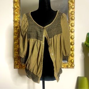 Kimchi Blue Urban Outfitters Embroidered ScoopNeck Button Half Sleeve Cardigan